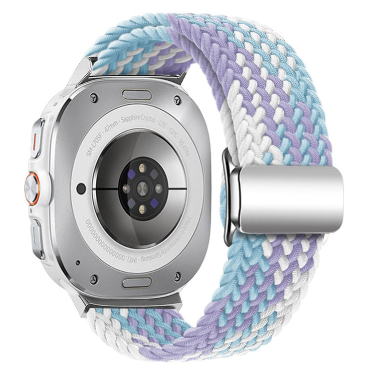 KALEBOL Samsung Galaxy Watch Ultra 47mm Watch Strap Magnetic Buckle Braided Wrist Band - Violet+Silver Buckle#serie_16
