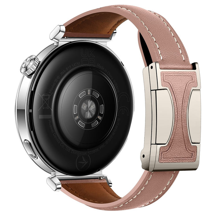 18mm Genuine Cow Leather Strap Garmin Venu 3S / Forerunner 265S / Forerunner 255S Flat Texture Magnetic Buckle Watch Band - Smoky Purple#serie_8