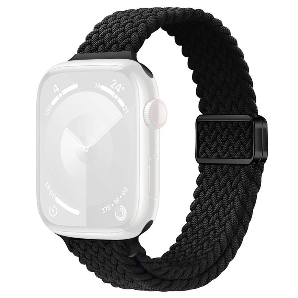 KALEBOL Braided Watch Strap Apple Watch Series 10 46mm Magnetic Nylon Wristbands - Black#serie_8