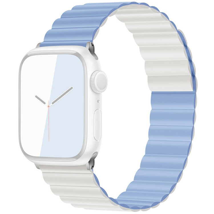 KALEBOL Magnetic Watch Band Apple Watch Series 10 42mm Silicone Adjustable Strap - Blue White#serie_2