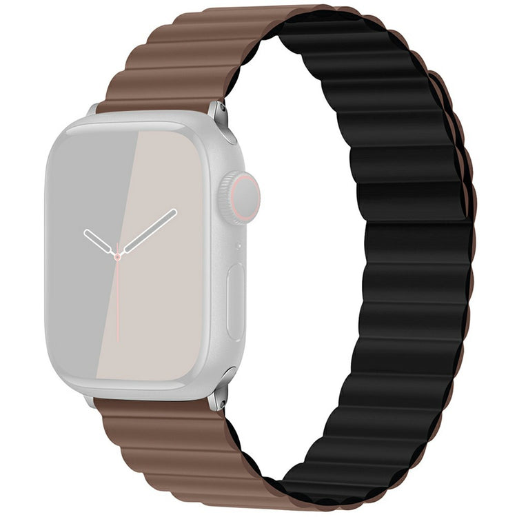 KALEBOL Magnetic Watch Band Apple Watch Series 10 42mm Silicone Adjustable Strap - Coffee Black#serie_10