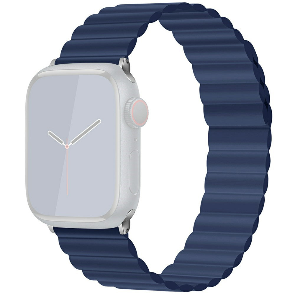 KALEBOL Magnetic Watch Band Apple Watch Series 10 42mm Silicone Adjustable Strap - Midnight Blue#serie_14