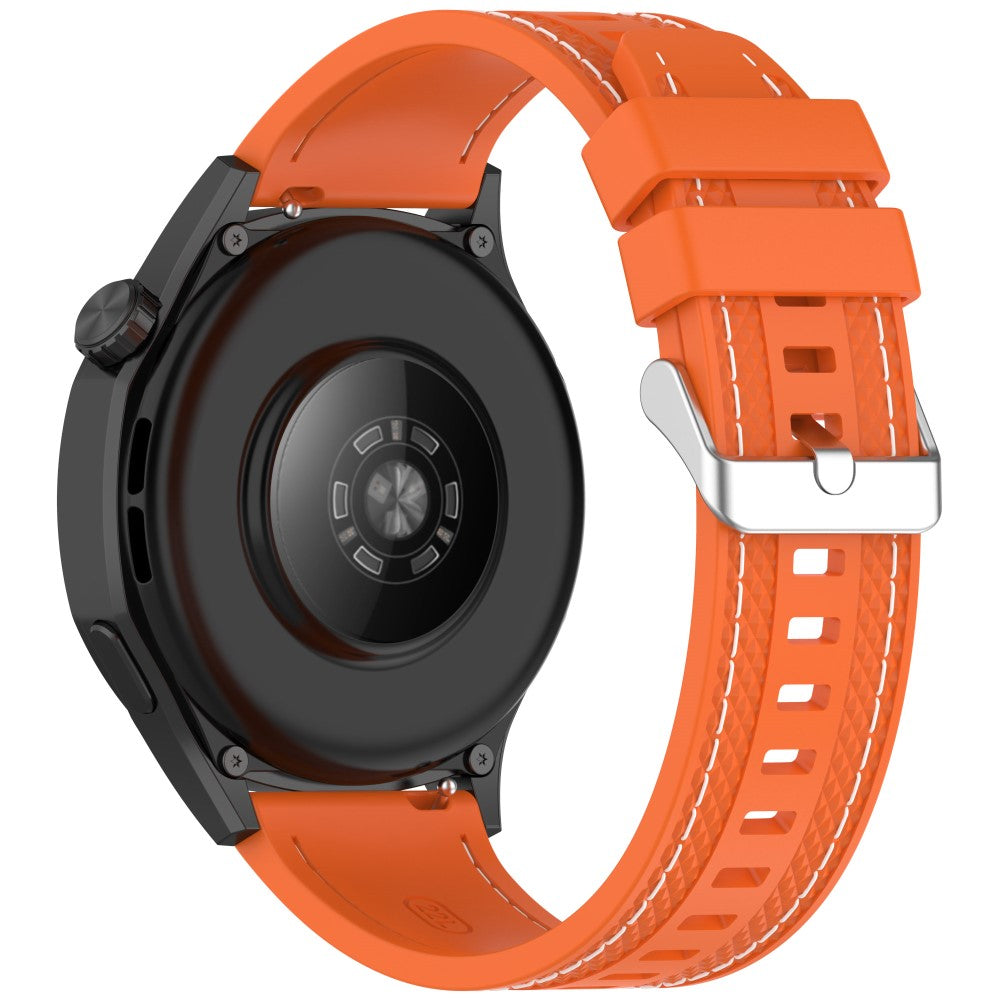 Huawei Watch GT 5 46mm / GT 4 46mm Silicone Watch Band Stitched Design 22mm Width Wrist Strap - Orange#serie_1