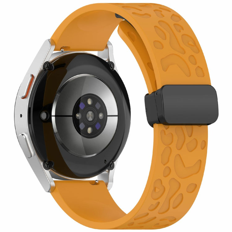 KALEBOL 20mm Magnetic Silicone Strap Samsung Galaxy Watch6 Classic 47mm / 43mm / Huawei Watch GT 3 Pro 43mm Leopard Print Watch Band - Yellow#serie_5