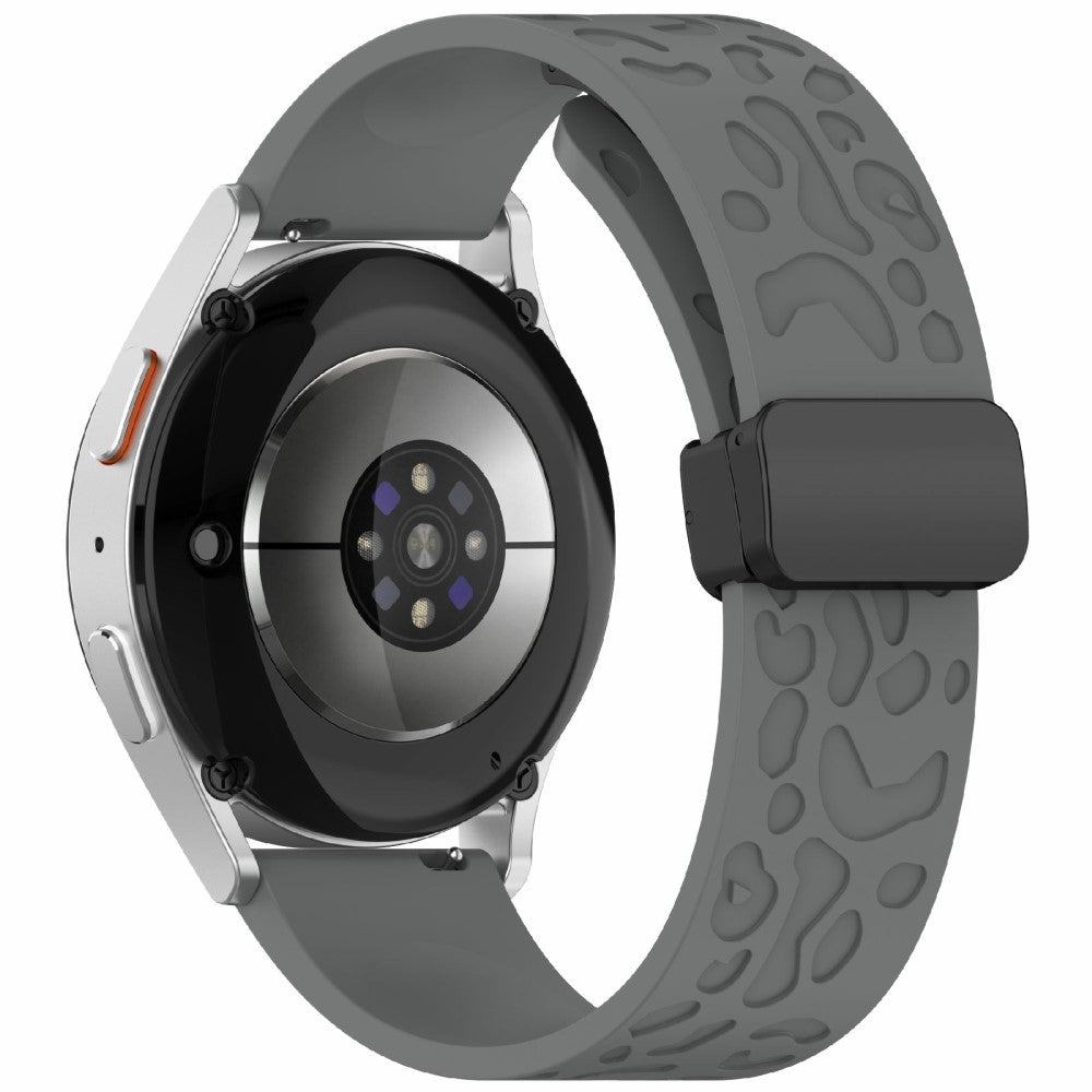 KALEBOL 20mm Magnetic Silicone Strap Samsung Galaxy Watch6 Classic 47mm / 43mm / Huawei Watch GT 3 Pro 43mm Leopard Print Watch Band - Dark Grey#serie_10