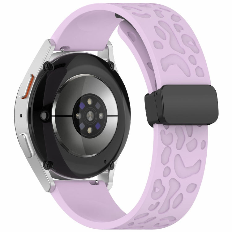 KALEBOL 20mm Magnetic Silicone Strap Samsung Galaxy Watch6 Classic 47mm / 43mm / Huawei Watch GT 3 Pro 43mm Leopard Print Watch Band - Purple#serie_12