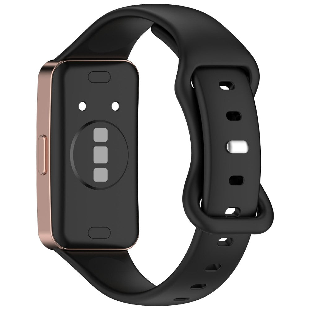 KALEBOL Silicone Watch Strap Huawei Band 9 / 9 NFC / 8 / 8 NFC Tail Reverse Buckle Wrist Band - Black#serie_1