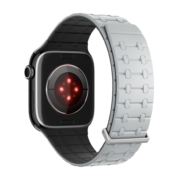 KALEBOL Magnetic Watch Band Apple Watch Series 10 46mm Silicone Strap - Light Grey + Black#serie_5