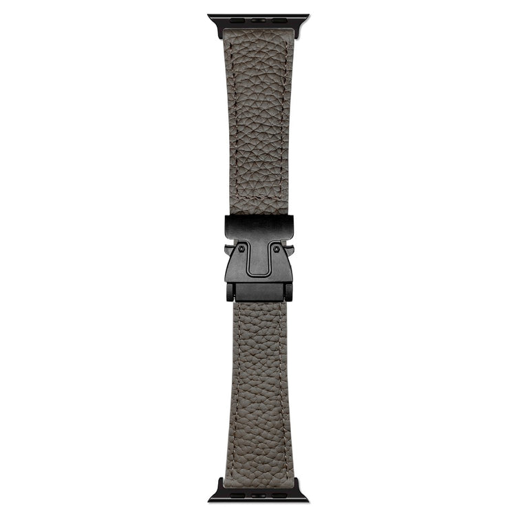 Genuine Cow Leather Strap Apple Watch Series 10 46mm Magnetic Buckle Watch Band - Grey#serie_6