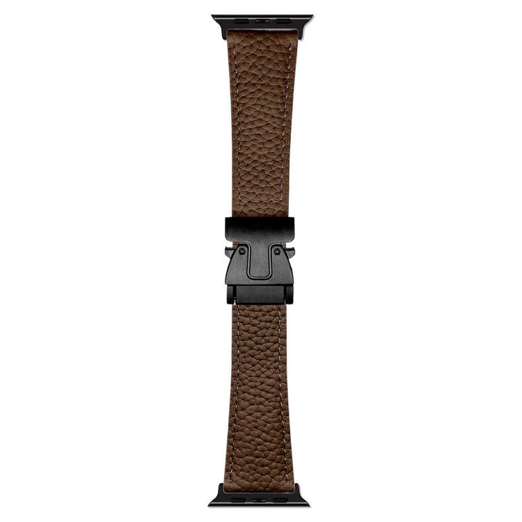 Genuine Cow Leather Strap Apple Watch Series 10 46mm Magnetic Buckle Watch Band - Dark Coffee#serie_7