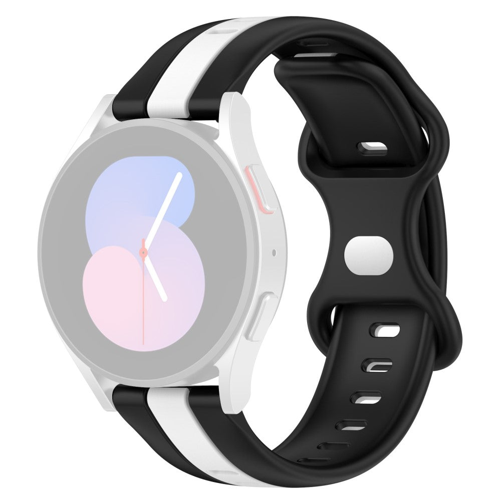 KALEBOL 22mm Dual Color Silicone Strap Samsung Galaxy Watch3 45mm / Huawei Watch GT 5 46mm / GT 5 Pro 46mm Watch Band - Black+White#serie_1