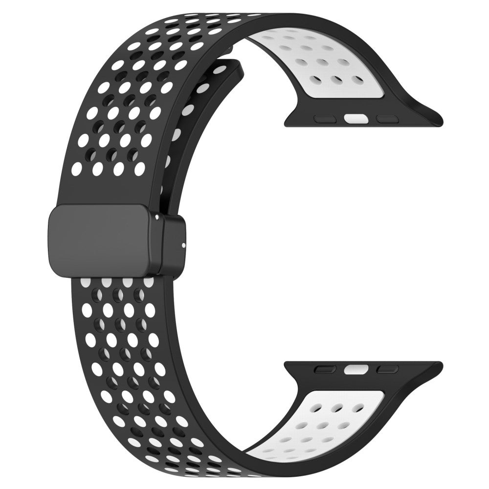 KALEBOL Magnetic Silicone Strap Apple Watch Series 49mm - 45mm - 44mm - 42mm Dual Color Watch Band - Black+White#serie_8