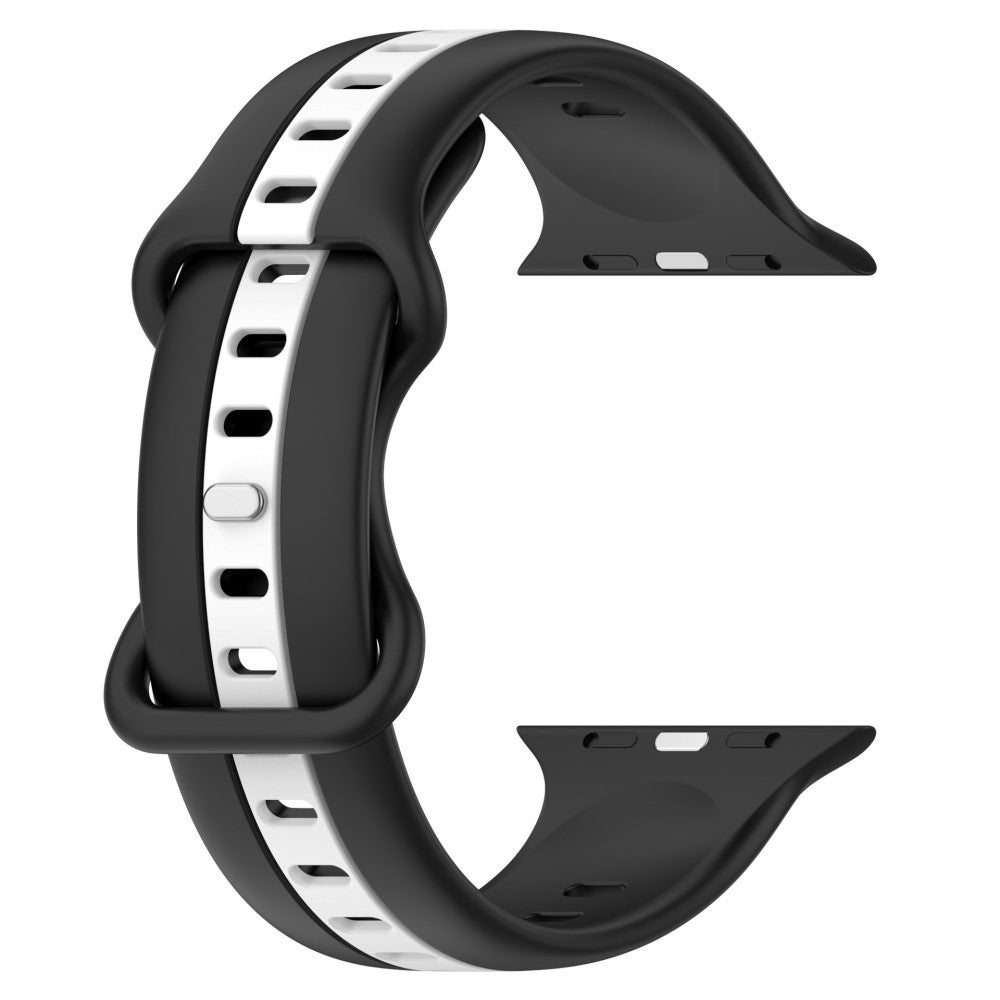 KALEBOL Dual Color Silicone Strap Apple Watch Series 49mm - 45mm - 44mm - 42mm Watch Band - Black+White#serie_1
