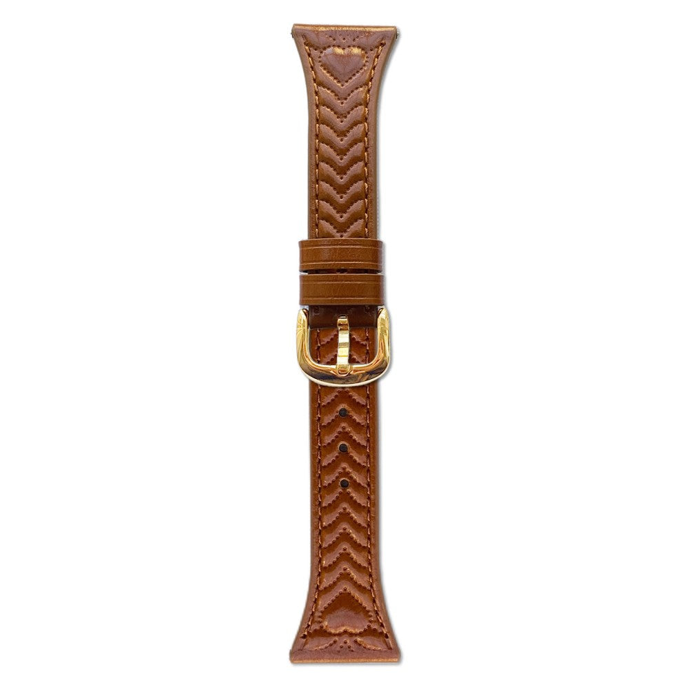 20mm Watch Band Huawei Watch GT 3 42mm Heart Pattern Embossed Genuine Leather Strap - Brown#serie_7