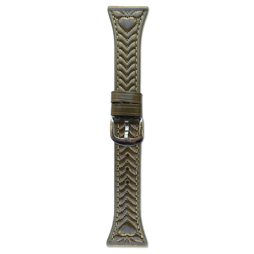 22mm Watch Band Huawei Watch GT 5 Pro Heart Pattern Embossed Genuine Leather Strap - Green#serie_1