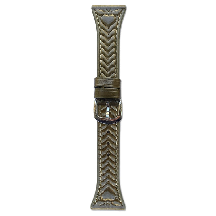 22mm Watch Band Huawei Watch GT 5 Pro Heart Pattern Embossed Genuine Leather Strap - Green#serie_1