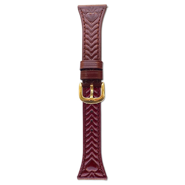 22mm Watch Band Huawei Watch GT 5 Pro Heart Pattern Embossed Genuine Leather Strap - Wine Red#serie_3