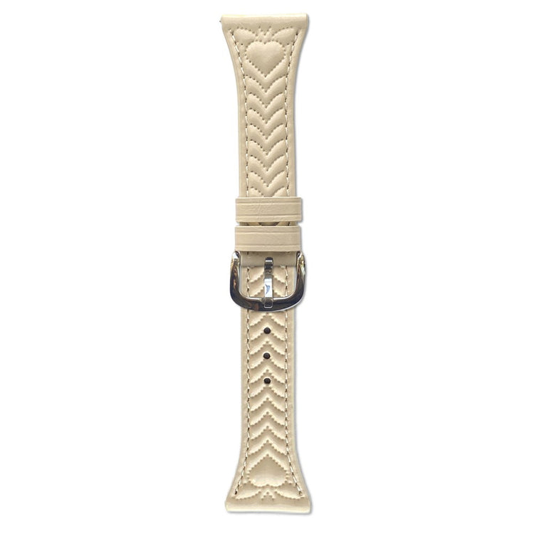22mm Watch Band Huawei Watch GT 5 Pro Heart Pattern Embossed Genuine Leather Strap - Apricot#serie_8