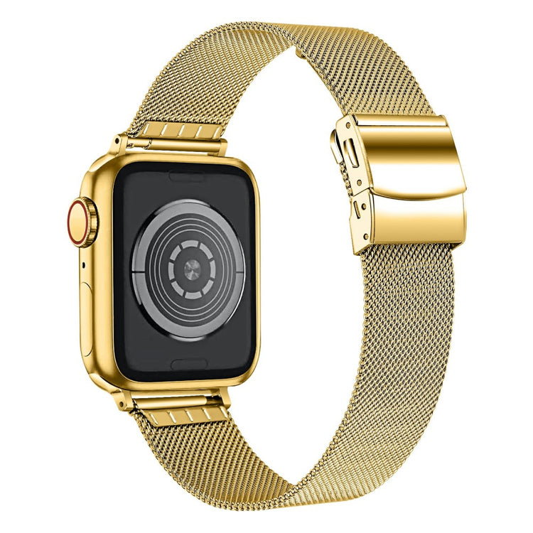 Watch Strap Apple Watch Series 41mm - 40mm - 38mm Milanese Metal Band with Buckle - Gold#serie_2