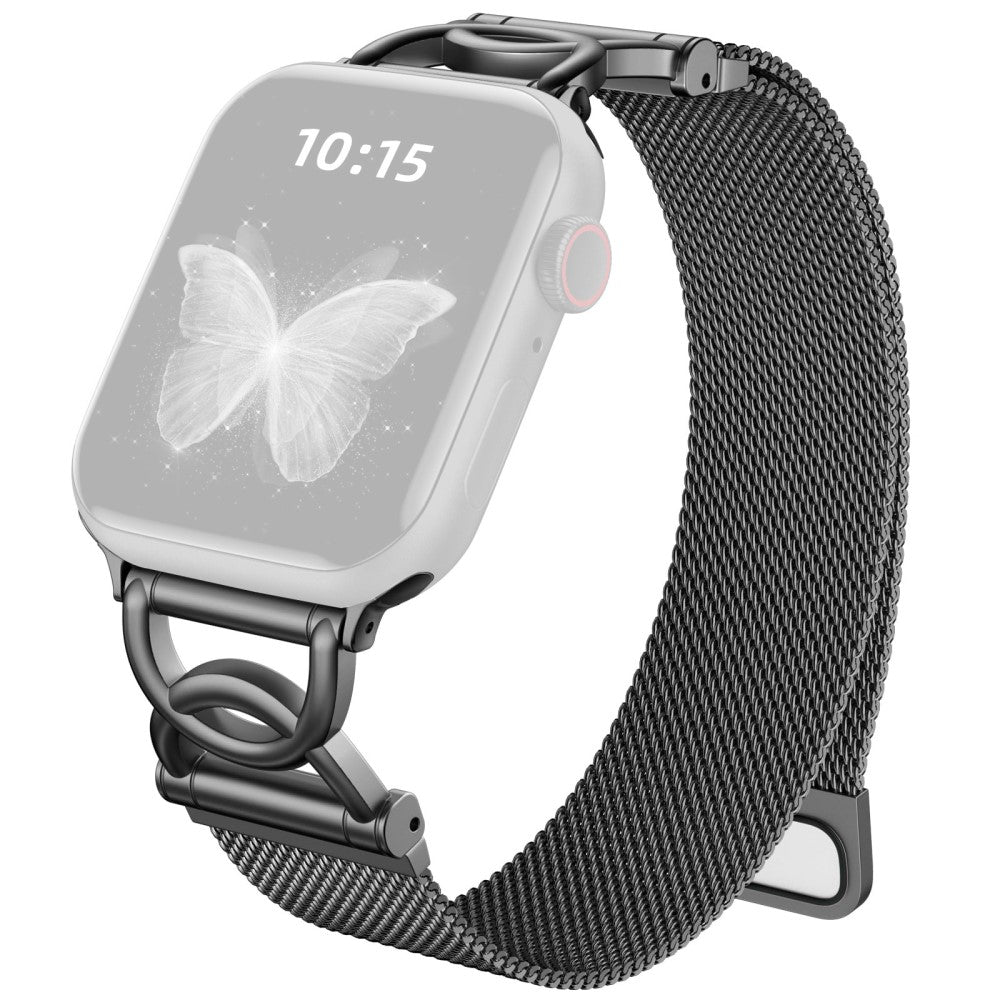 Watch Band Apple Watch Series 49mm - 45mm - 44mm - 42mm DC-Shape Magnetic Clasp Stainless Steel Strap - Black#serie_1