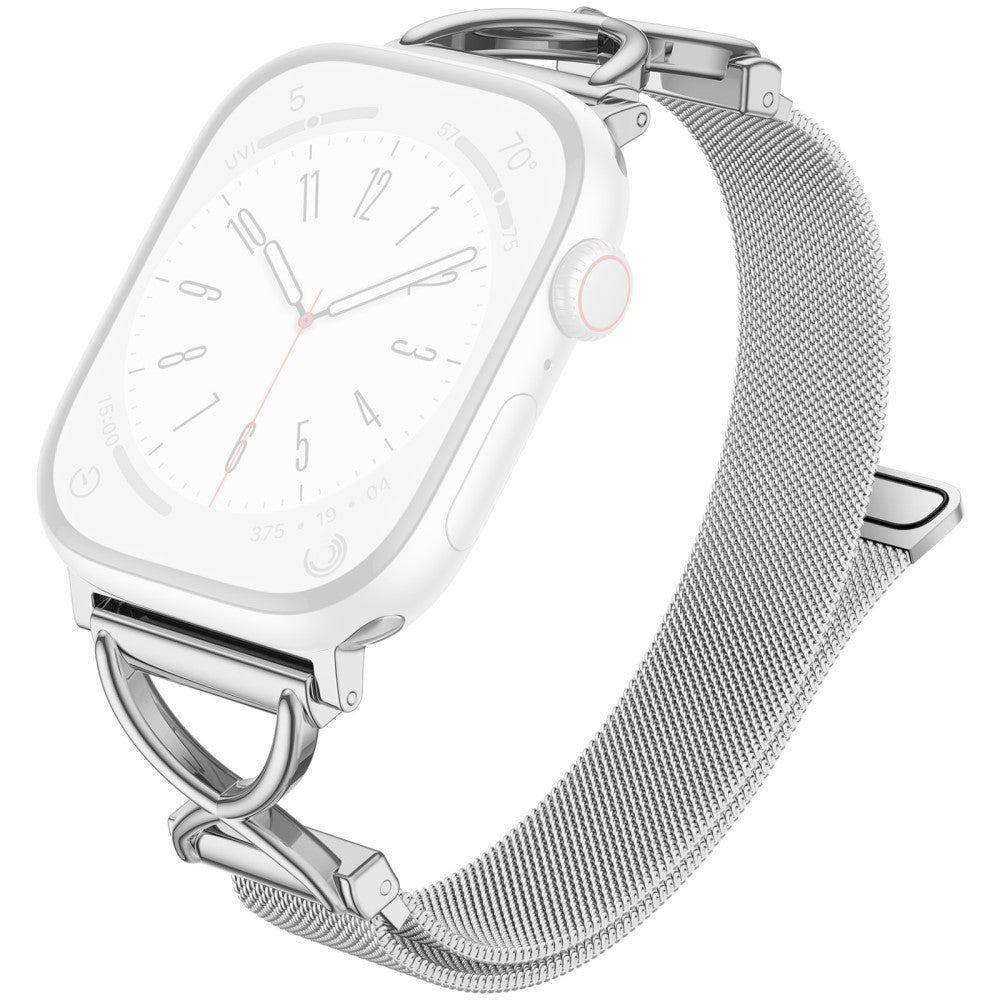 Watch Band Apple Watch Series 49mm - 45mm - 44mm - 42mm X-Shape Slim Magnetic Clasp Stainless Steel Strap - Silver#serie_1