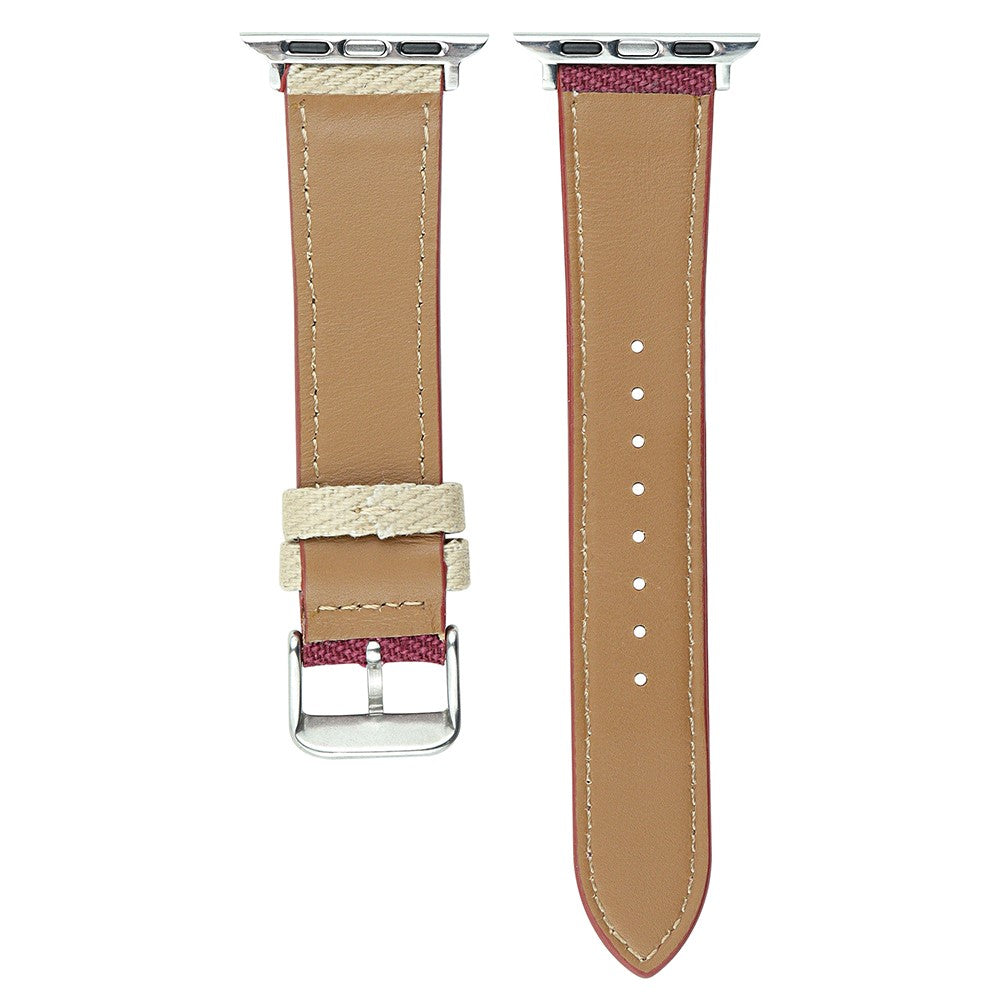 Nydelig Metal Og Nylon Universal Rem passer til Apple Smartwatch - Rød#serie_4