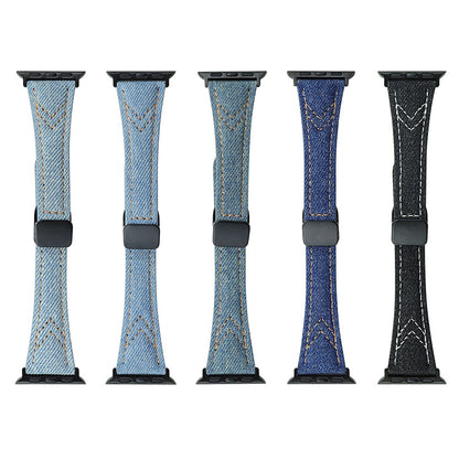 Rigtigt Cool Metal Og Nylon Universal Rem passer til Apple Smartwatch - Blå#serie_3