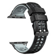 Silicone Dual Color Wrist Strap for Apple Watch Series 1-5 42mm-44mm - Black+Grey