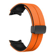 Silicone Dual-Color Magnetic Watch Band for Samsung Galaxy Watches - Orange+Black