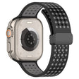 Magnetic Watch Bands Apple Watch Universal 49mm/45mm/44mm/42mm Dual-color Silicone Strap - Black+Red