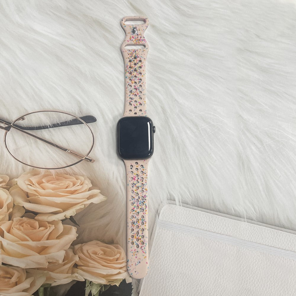 Mega Slidstærk Silikone Universal Rem passer til Apple Smartwatch - Pink#serie_2