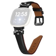 Fitbit Versa 3 / 4 / Sense / Sense 2 Black Buckle Geniune Cowhide Leather Band Butterfly Watch Strap