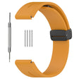 Huawei Watch GT 4 46mm / Samsung Galaxy Watch3 45mm / Garmin Venu 3 Black Buckle Watchband 22mm Magnetic Silicone Strap
