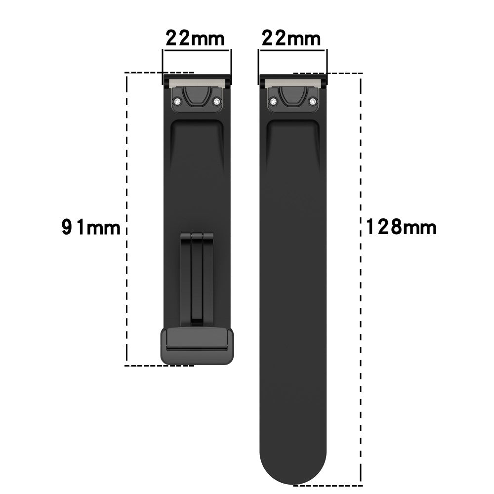 Huawei Watch GT 4 46mm / Samsung Galaxy Watch3 45mm / Garmin Venu 3 Black Buckle Watchband 22mm Magnetic Silicone Strap - Wine Red#serie_8
