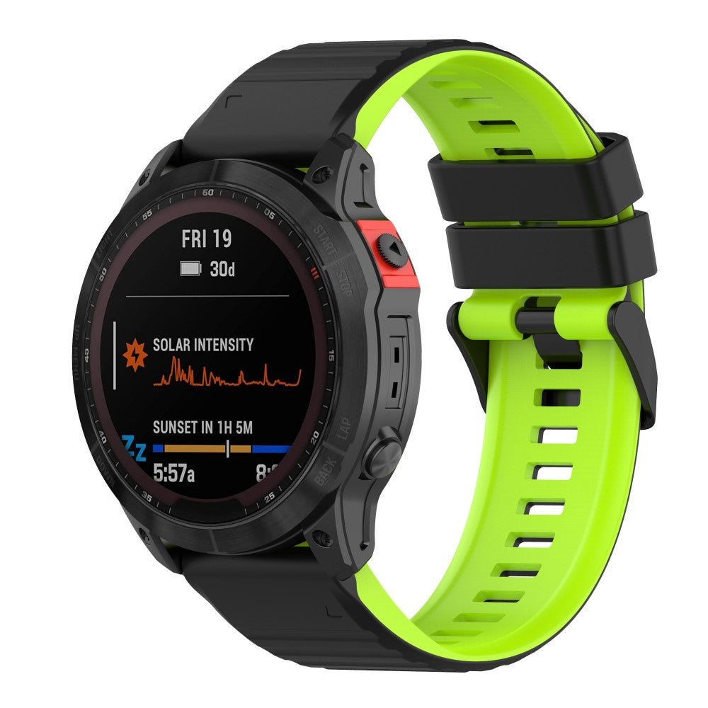 Super Skøn Silikone Universal Rem passer til Garmin Smartwatch - Grøn#serie_7