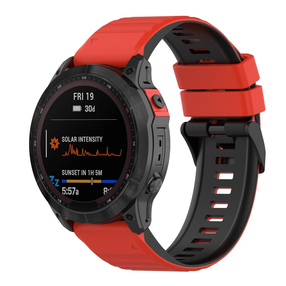 Super Skøn Silikone Universal Rem passer til Garmin Smartwatch - Rød#serie_8