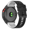 Garmin Fenix 7 Pro Silicone Watch Bands Dual-color Horizontal Stripes Wrist Strap - Black / White