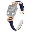Rose Gold Buckle Watch Strap Apple Watch Series 9 / 8 / 7 / 41mm / 6 / 5 / 4 / SE / SE (2022) / SE (2023) 40mm / Series 3 2 1 38mm - Dark Blue