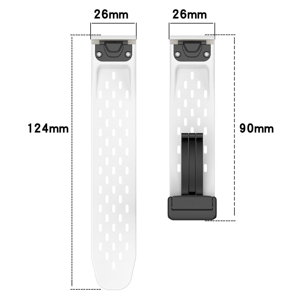 Garmin Tactix 7 Pro / Fenix 7X / Fenix 7X Solar Silicone Watch Strap 26mm Breathable Watch Band with Folding Buckle - Starlight#serie_9