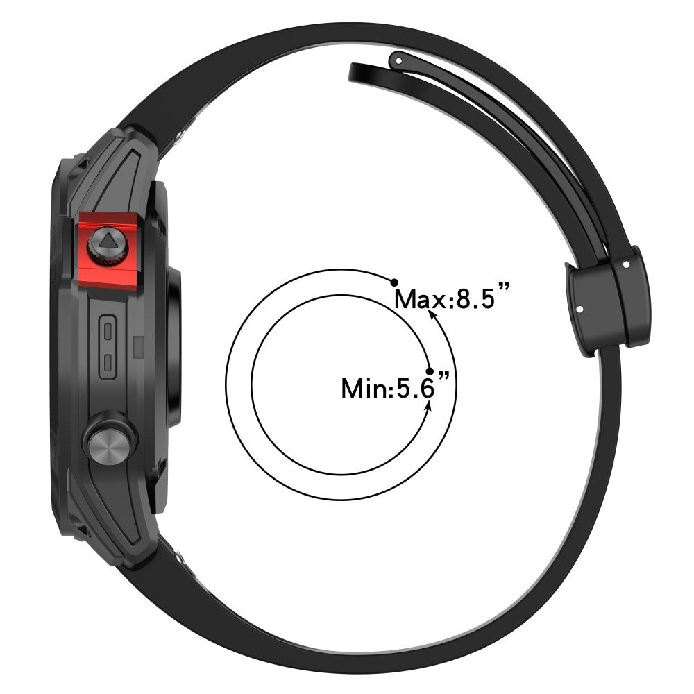 Garmin Fenix 7X / 7X Solar / Tactix 7 Pro Silicone Watch Strap 26mm Folding Black Buckle Watchband - Midnight Blue#serie_11