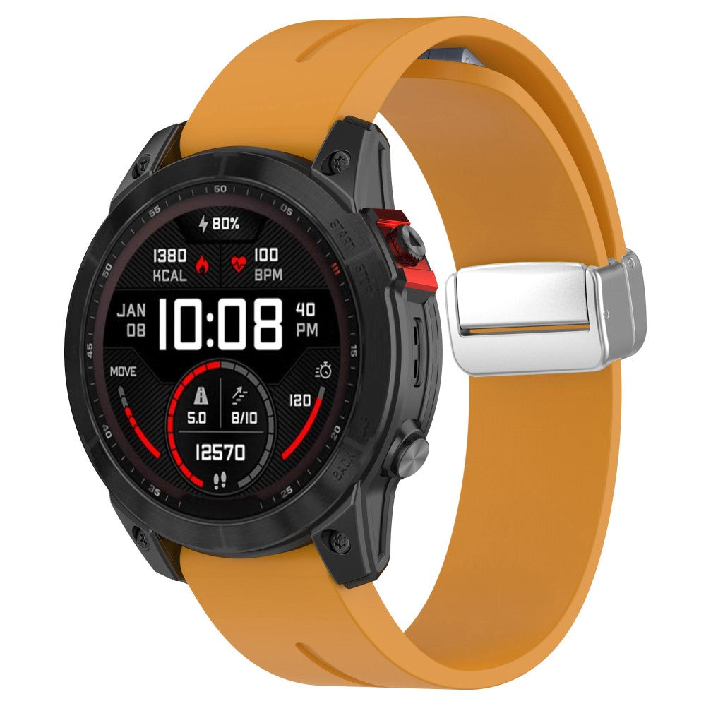 Super Godt Silikone Universal Rem passer til Smartwatch - Gul#serie_2