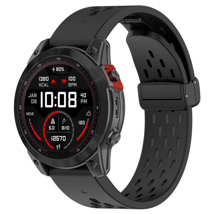 Vildt Fantastisk Silikone Universal Rem passer til Garmin Smartwatch - Sort#serie_1