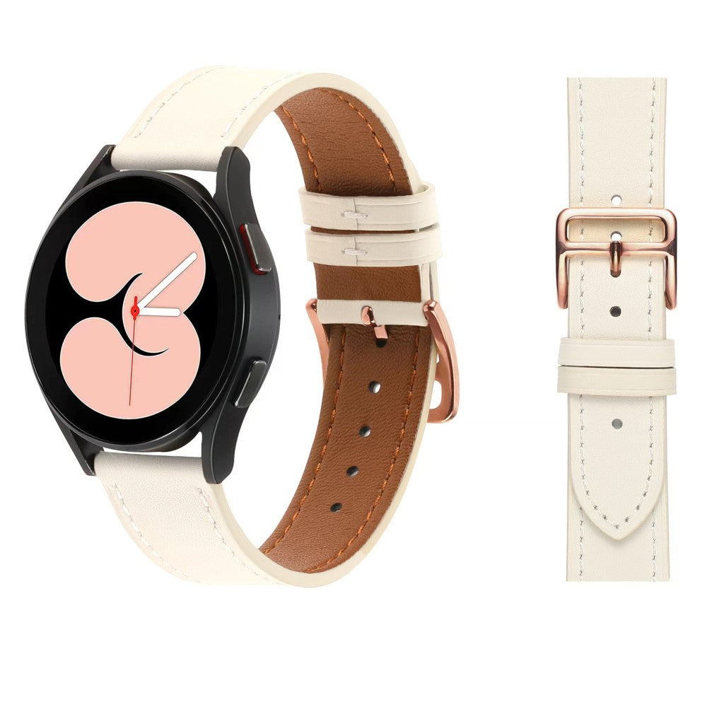 Garmin vivoactive 5 / Venu 2 Plus / Venu Sq Vegan Leather Watch Strap Gold Buckle 20mm Watch Band - White#serie_2