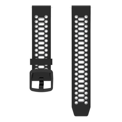 Coros Apex Pro / Samsung Gear S3 Frontier / Gear S3 Classic Breathable Silicone Strap 22mm Dual Color Watch Band - Black / Grey#serie_1