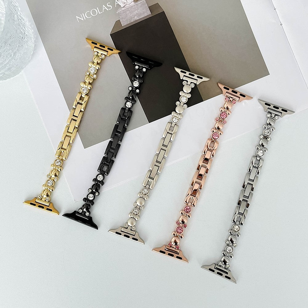 Apple Watch 49mm / 45mm / 44mm / 42mm Watch Band Rhinestone Wrist Strap - Gold#serie_2