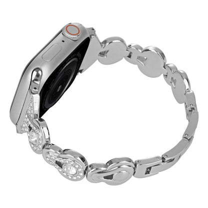 Vildt Fed Rhinsten Universal Rem passer til Apple Smartwatch - Sølv#serie_5