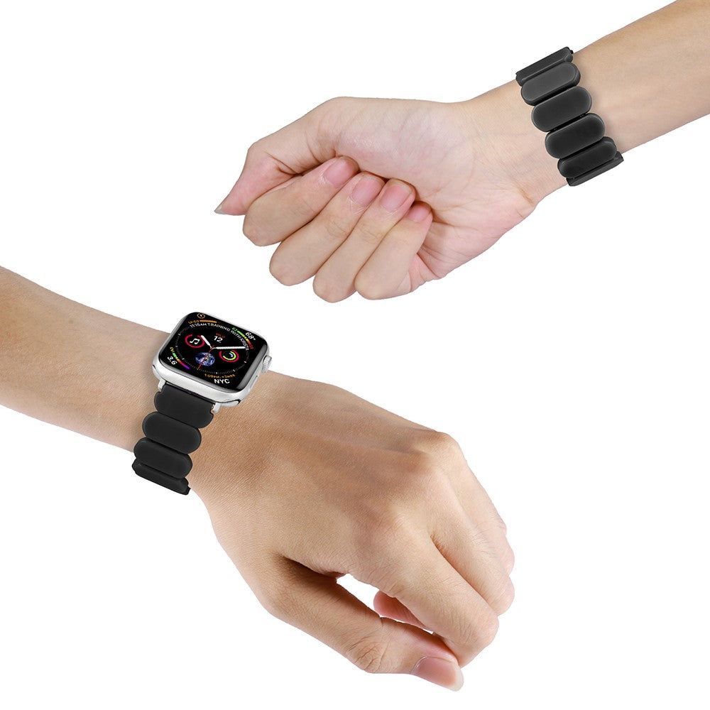 Rigtigt Cool Silikone Universal Rem passer til Apple Smartwatch - Sort#serie_8