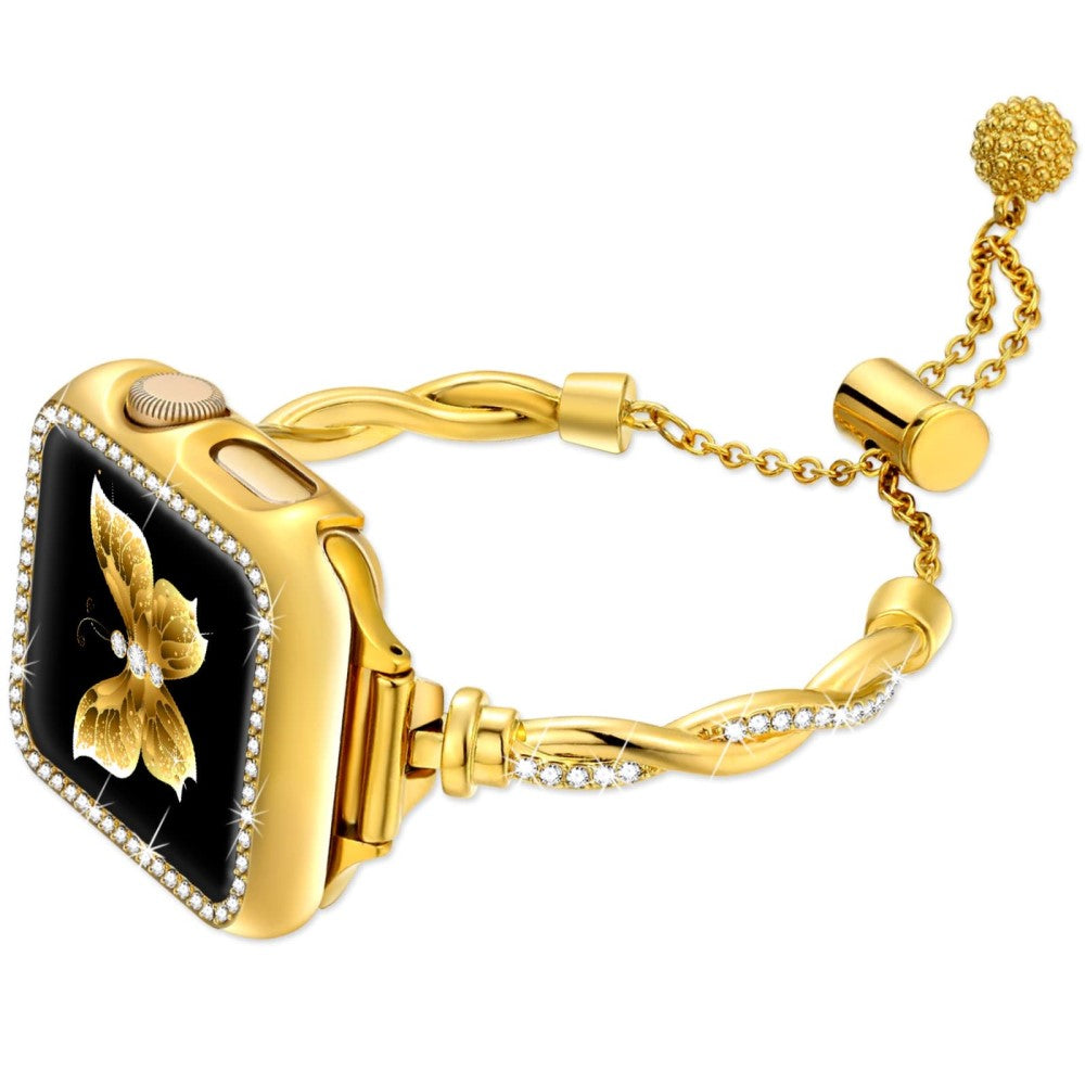 Mega Holdbart Metal Universal Rem passer til Apple Smartwatch - Guld#serie_2