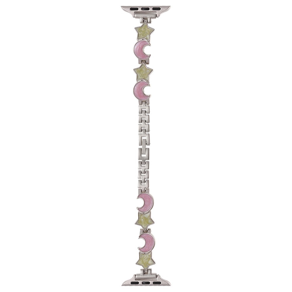 Apple Watch 49mm / 45mm / 44mm / 42mm Watch Band Zinc Alloy Strap - Starlight+Pink Moon#serie_5