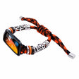 Huawei Band 8 Watch Band Beads Decor Braided Rope Adjustable Wrist Strap - Black Orange Camo